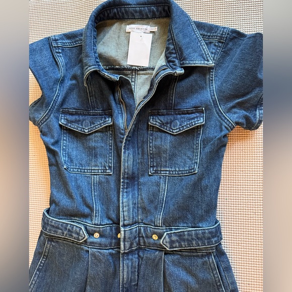 Good American Fit For Success Pleated Wide Leg jumpsuit in Indigo size xs/0 - Picture 5 of 9